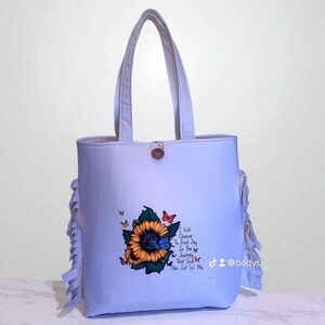 Elegant Sunflower Tote Bag - Cream